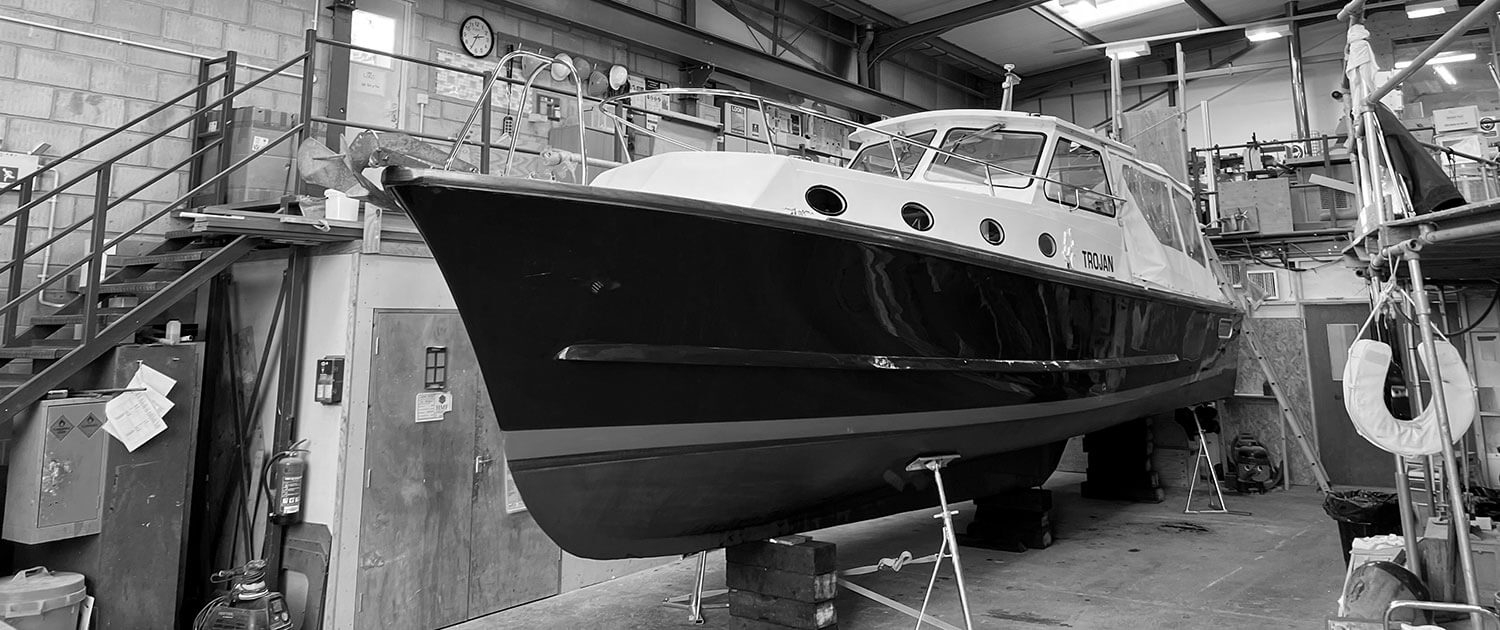 Motor Yacht refurbishment at Jeremy Rogers boat yard